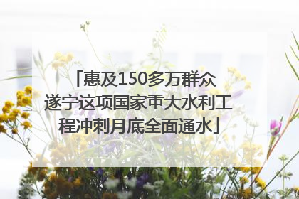 惠及150多万群众 遂宁这项国家重大水利工程冲刺月底全面通水
