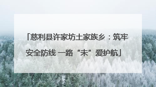 慈利县许家坊土家族乡：筑牢安全防线 一路“未”爱护航