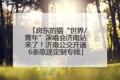 房东的猫“世界/青年”演唱会济南站来了！济南公交开通6条歌迷定制专线