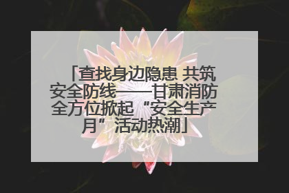 查找身边隐患 共筑安全防线——甘肃消防全方位掀起“安全生产月”活动热潮