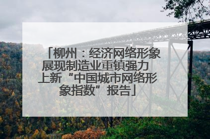 柳州：经济网络形象展现制造业重镇强力 上新“中国城市网络形象指数”报告