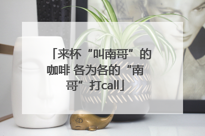 来杯“叫南哥”的咖啡 各为各的“南哥”打call