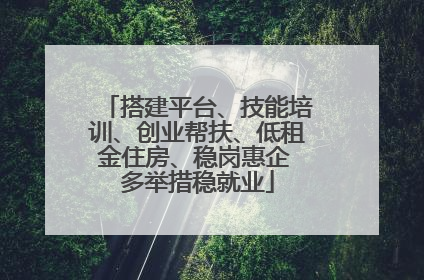 搭建平台、技能培训、创业帮扶、低租金住房、稳岗惠企 多举措稳就业