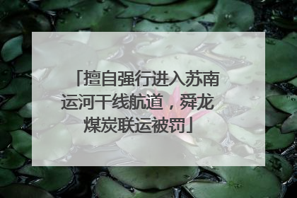 擅自强行进入苏南运河干线航道，舜龙煤炭联运被罚