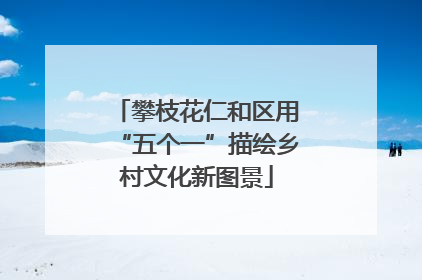 攀枝花仁和区用“五个一”描绘乡村文化新图景
