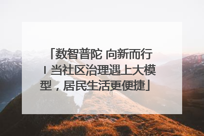 数智普陀 向新而行〡当社区治理遇上大模型，居民生活更便捷