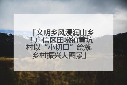 文明乡风浸润山乡！广信区田墩镇黄坑村以“小切口”绘就乡村振兴大图景