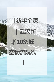 新华全媒+｜武汉新增10条低空物流航线