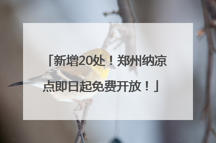 新增20处！郑州纳凉点即日起免费开放！