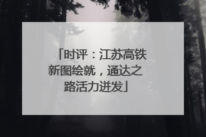 时评：江苏高铁新图绘就，通达之路活力迸发