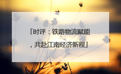 时评：铁路物流赋能，共赴江南经济新程