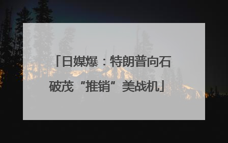 日媒爆：特朗普向石破茂“推销”美战机