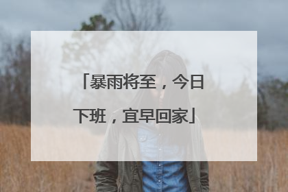 暴雨将至，今日下班，宜早回家