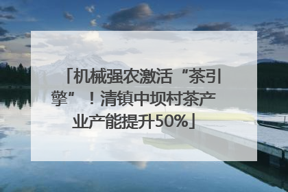 机械强农激活“茶引擎”！清镇中坝村茶产业产能提升50%