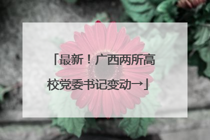 最新！广西两所高校党委书记变动→