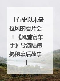 有史以来最拉风的看片会！《风驰赛车手》导演陆伟揭秘幕后故事