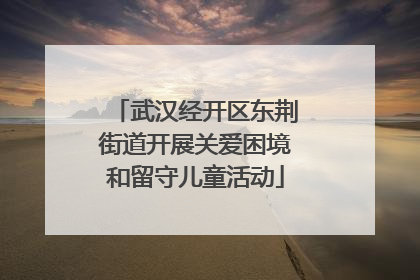 武汉经开区东荆街道开展关爱困境和留守儿童活动