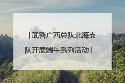 武警广西总队北海支队开展端午系列活动