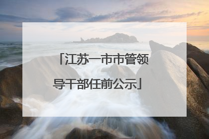 江苏一市市管领导干部任前公示
