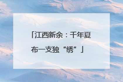 江西新余：千年夏布一支独“绣”