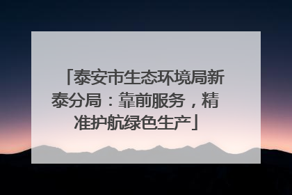 泰安市生态环境局新泰分局：靠前服务，精准护航绿色生产