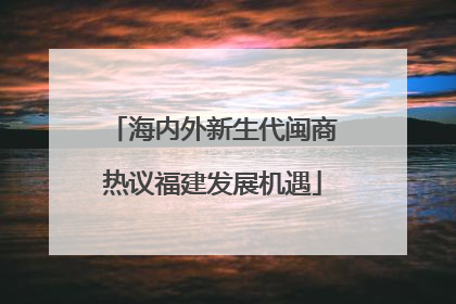 海内外新生代闽商热议福建发展机遇