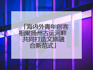 海内外青年创客相聚扬州古运河畔 共同打造文旅融合新范式