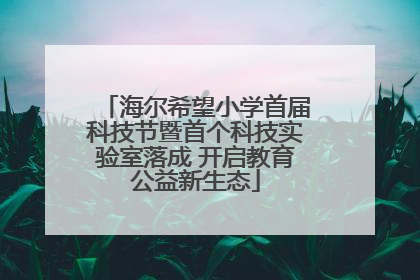 海尔希望小学首届科技节暨首个科技实验室落成 开启教育公益新生态