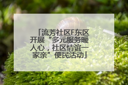 流芳社区F东区开展“多元服务暖人心，社区情谊一家亲”便民活动