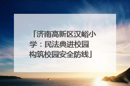 济南高新区汉峪小学：民法典进校园 构筑校园安全防线