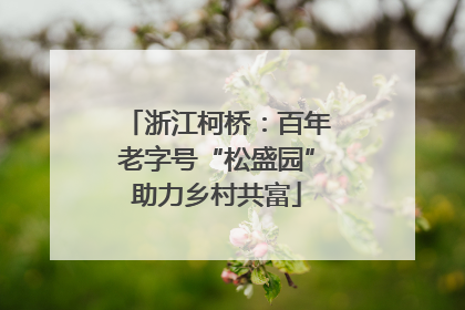 浙江柯桥：百年老字号“松盛园”助力乡村共富