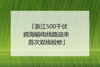 浙江500千伏跨海输电线路迎来首次双线检修