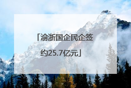 渝浙国企民企签约25.7亿元
