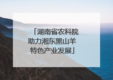 湖南省农科院助力湘东黑山羊特色产业发展