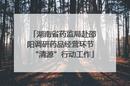 湖南省药监局赴邵阳调研药品经营环节“清源”行动工作