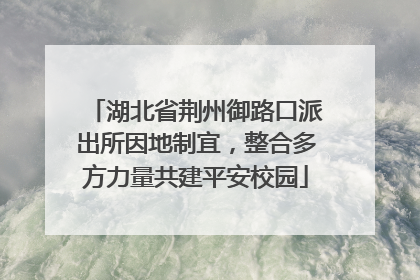 湖北省荆州御路口派出所因地制宜，整合多方力量共建平安校园