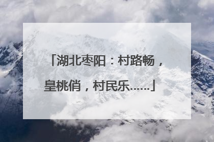 湖北枣阳：村路畅，皇桃俏，村民乐……