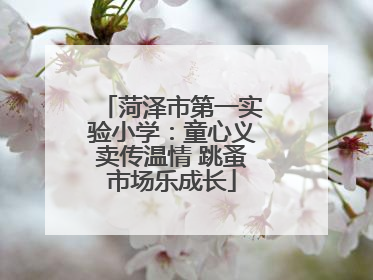 菏泽市第一实验小学：童心义卖传温情 跳蚤市场乐成长