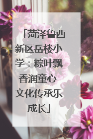 菏泽鲁西新区岳楼小学：粽叶飘香润童心 文化传承乐成长