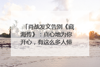 肖战发文告别《藏海传》：真心地为你开心，有这么多人懂你，导演回应“是否有第二季”