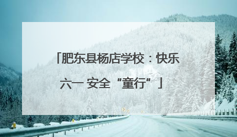 肥东县杨店学校：快乐六一 安全“童行”