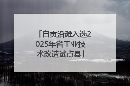 自贡沿滩入选2025年省工业技术改造试点县