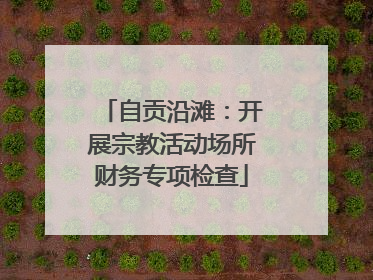 自贡沿滩：开展宗教活动场所财务专项检查