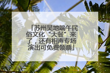 苏州吴地端午民俗文化“大餐”来了，还有相声专场演出可免费领票