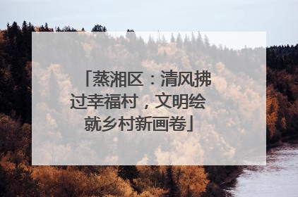 蒸湘区：清风拂过幸福村，文明绘就乡村新画卷