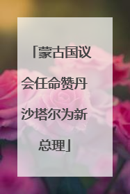 蒙古国议会任命赞丹沙塔尔为新总理