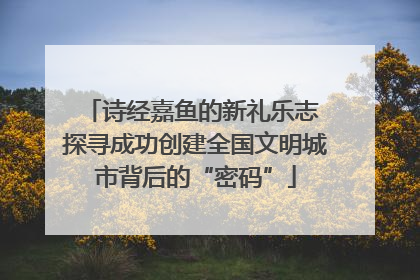 诗经嘉鱼的新礼乐志 探寻成功创建全国文明城市背后的“密码”