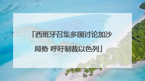 西班牙召集多国讨论加沙局势 呼吁制裁以色列