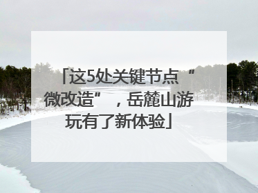 这5处关键节点“微改造”，岳麓山游玩有了新体验