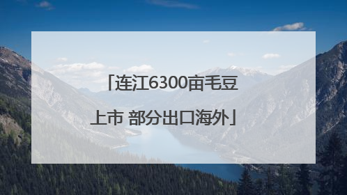 连江6300亩毛豆上市 部分出口海外